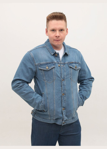 Светло-синяя демисезонная куртка джинсовая мужская голубая куртка-пиджак FRANCO BENUSSI Пряма