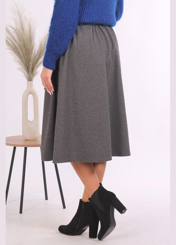 Серая кэжуал юбка женская 025 елочка трикотаж шерсть серый Актуаль
