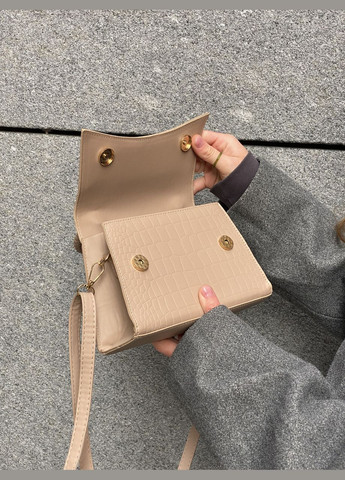 Жіноча сумка через плече крос-боді JY6686 бежева No Brand (296008228)