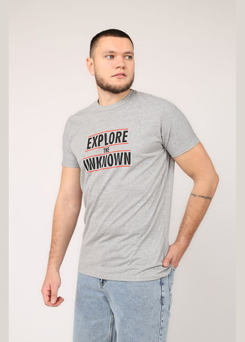 Серая футболка с коротким рукавом мужская цвет серый цб-00273176 Yuki