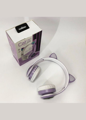 Бездротові навушники з котячими вушками та RGB підсвічуванням Cat VZV 23M. Колір: фіолетовий No Brand (365751958)