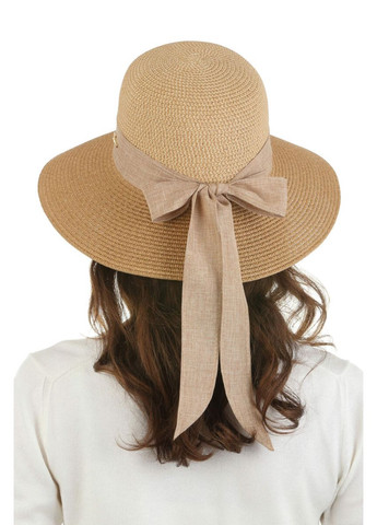 Летняя женская шляпа от солнца с широкими полями коричневая (SC53272) Shlyapka (331159059)