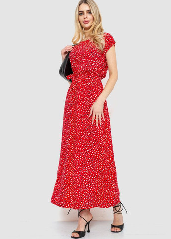 Червона сукня з принтом, колір молочно-бежевий, Ager