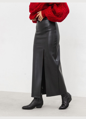 Черная однотонная юбка миди Romashka