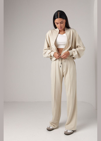 Спортивный костюм с прямыми штанами и кофтой на молнии Lurex (300073348)