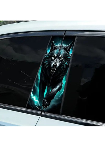Наклейки на стойки дверей авто 3D TUNING STUDIO Волк В 500х220х0.15мм=2штуки No Brand (362498688)