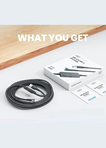 Кабель USB 3.0 to USB C для Meta Quest 3S/Quest 3/Oculus Quest 2/Pico 4 з живленням, 5м, чорний INIU (334017495)