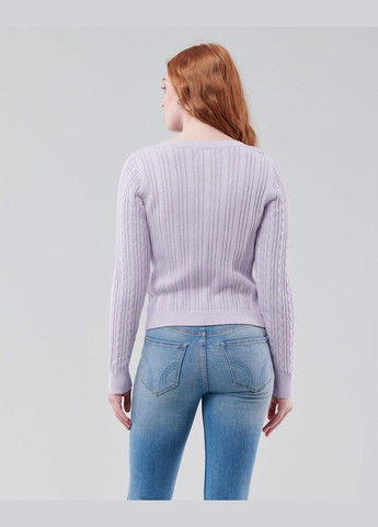 Фиолетовый демисезонный свитер женский - свитер hc8822w Hollister