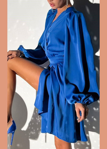Синее женское шелковое платье цвет электрик р.42/44 449179 New Trend