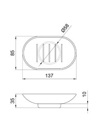 Мыльница Oreo 0210 (матовое стекло) LDORE0210CRM32454 Chrome LIDZ (388972216)