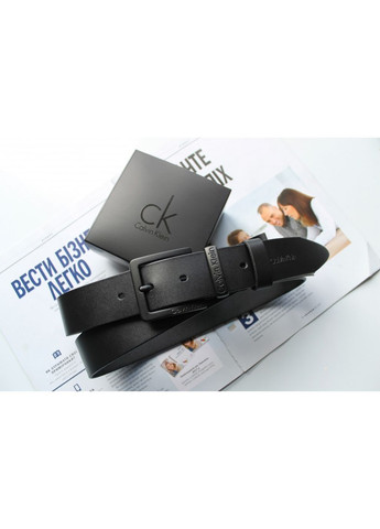 Чоловічий шкіряний ремінь із чорною пряжкою black No Brand (369457563)