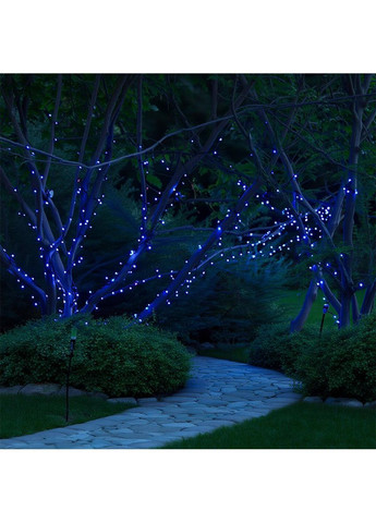 Новогодняя гирлянда уличная 50 м 500 LED с солнечной батареей черный провод Синий SB500L50MBBL Garlando (370373366)