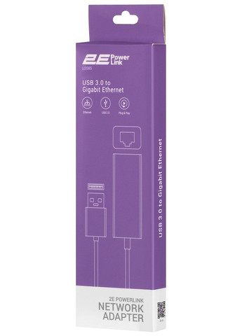 Сетевой адаптер USB 3.0 Ethernet, 10/100/1000 Мбит/сек, U2085, Black, чипсет RTL8153 (-U2085) 2E (314776662)