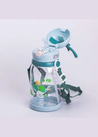 Пляшка для води дитяча 550 мл на ремінці пляшечка з трубочкою для спорту та школи HP-14-44TU Yiwu (327368956)