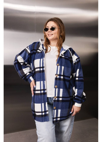 Синяя рубашка в клетку GD/GL Модний простір с длинным рукавом