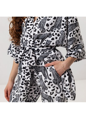 Набір з плюшевого велюра халат + штани "Чорна пантера" Sleeptime Набір халат та штани (365655865)