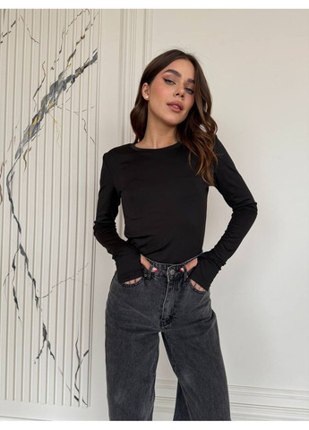 Базова жіноча лонгслів-блуза з еластичного матеріалу No Brand (369135785)