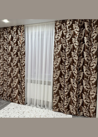 Готовий комплект штор (2шт) блекаут софт шоколадного кольору 150х270см No Brand (323014101)