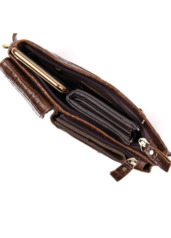 Бананка поясна під шкіру рептилії унісекс 20401 Коричнева Vintage (329149122)