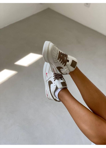 КРОССОВКИ ЖЕНСКИЕ NIKE AIR FORCE 1 LOW PREMIUM MOCCO НАЙК АИР ФОРС 1 ПРЕМИУМ No Brand коричневые демисезоны (367178003)