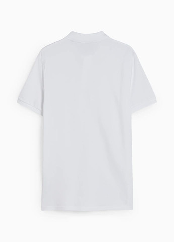 Белая футболка-поло из хлопка для мужчин C&A однотонная