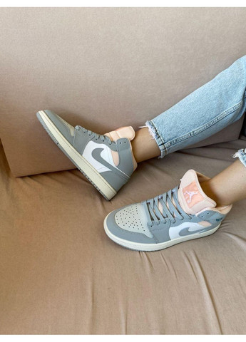КРОСІВКИ ЖІНОЧІ NIKE AIR JORDAN 1 RETRO HIGH GREY WHITE ORANGE НАЙК АІР ДЖОРДАН No Brand сірі демісезони (368870421)