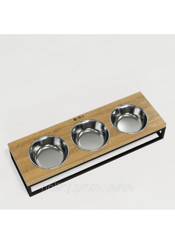 Миски на подставке для кошек и маленьких собак Base Bar (3×0,45 л) Bar-54187-BLNT Hollky (365652687)