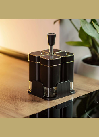 Набір ємностей для спецій на підставці 4 шт по 120 мл, Yiwu (328602772)