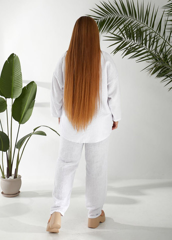 Костюм женский из льна (рубашка + брюки) No Brand (328604742)