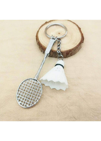 Брелок для ключів Бадмінтон спортивний металевий Білий 99_7_0_1C No Brand (367738723)