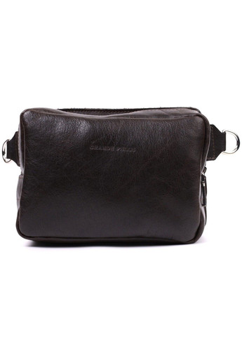 Прямоугольная сумка бананка из качественной натуральной кожи 22575 Коричневый Grande Pelle (292920531)