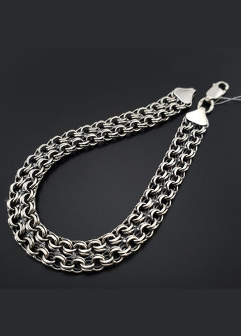 Двусторонний мужской серебряный браслет с накладками (ширина 8мм). Длина 22,5 см ZLATO (278643676)