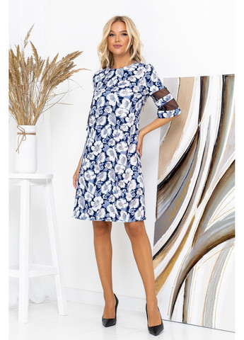 Блакитна повсякденна сукня квітковий принт 20172 блакитна Tanita-Romario