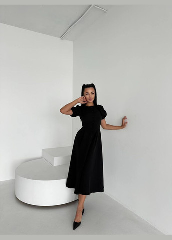 Чорна кежуал сукня N.Family однотонна