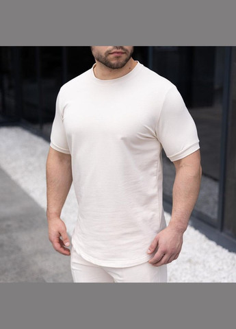 Кремовая классическая футболка с коротким рукавом Vakko