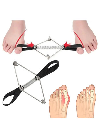 Тренажер випрямляч коректор для великих пальців ніг при вальгусі нержавіюча сталь нейлон 20,5x15x6,3 см (479477-Prob) Unbranded (320098131)