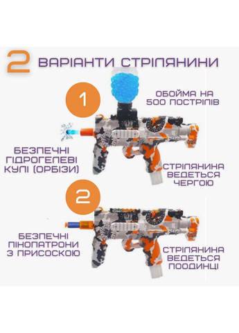 Дитячий Іграшковий Гель Бластер Пістолет з Орбізами Автоматичний на Акумуляторі МР7 BB (295574330)