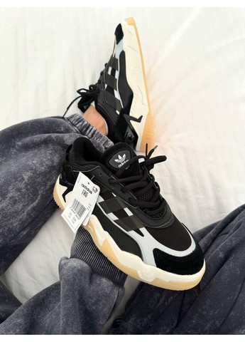 Чорні Осінні кросівки чоловічі adidas niteball 2.0 black / gum адідас найтбол No Brand