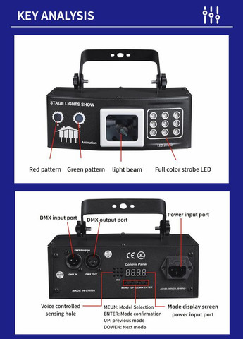 DJ-537 LED, 4v1, полноценная RGB, стробоскоп, УФ эффекты, светомузыка с пультом, лазерный диск проектор 360° Energolux (315721952)