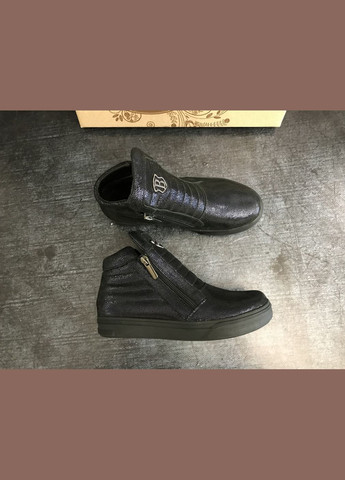 Темно-синие повседневные осенние натуральные ботинки на платформе,, бистфор, украина Bistfor