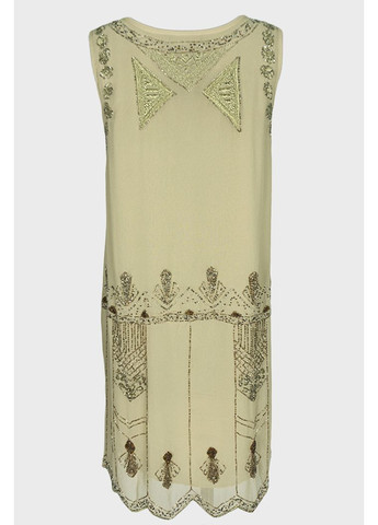 Бежева вечірня сукня шифонова богемна міді бежевий Number Nine з орнаментом