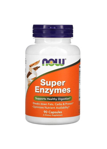 Пищеварительные ферменты Super Enzymes энзимы для нормализации работы ЖКТ 90 капсул Now Foods (264648133)