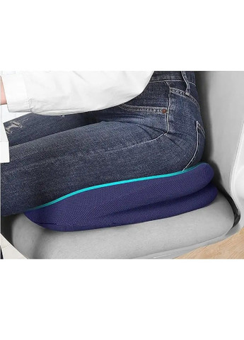 Подушка ортопедическая с эффектом памяти на сиденье кресла стула в автомобиль офис дом 45×40×10 см (482172-Prob) Синяя Unbranded (371425517)