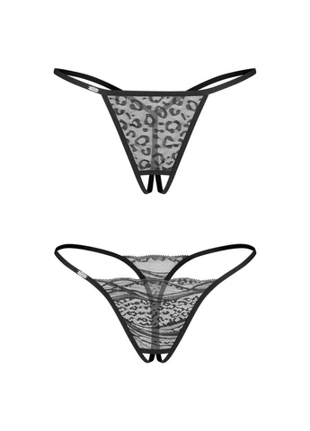 Набор трусиков с доступом Bianca 2-pack crotchless thong 2XL/3XL Obsessive (387888639)