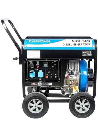 Дизельний генератор SKD5EB (5 кВт, 50 Гц, 230 В, 12.5 л, 1.8 л/год) однофазний (23028) EnerSol (286422491)