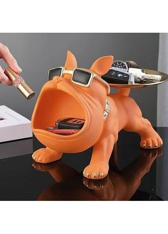 Шикарний елемент інтер'єру — органайзер для дрібниць у вигляді помаранчевого бульдога No Brand (335355598)