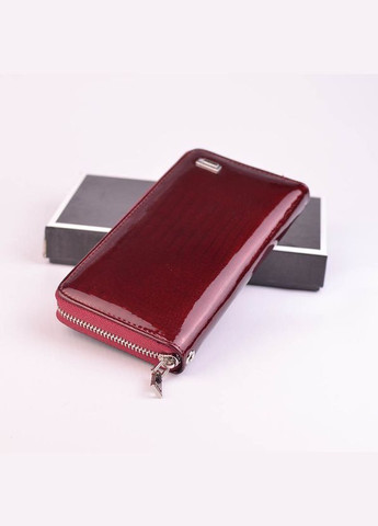 Кошелек женский лаковый кожаный бордового цвета классический на молнии Balisa (324559606)