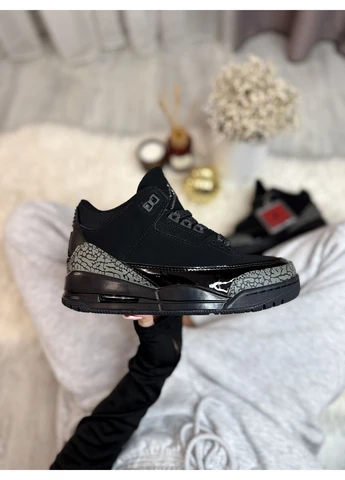 Черные летние кроссовки nike air jordan air 3 black найк аир джордан No Brand