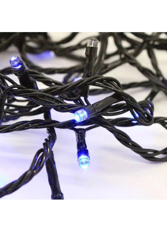 Гірлянда нитка вулична кімнатна світлодіодна новорічна з роботою від мережі зеленим кабелем 50 м 800 лампочок (482064-Prob) Синя Unbranded (370084123)