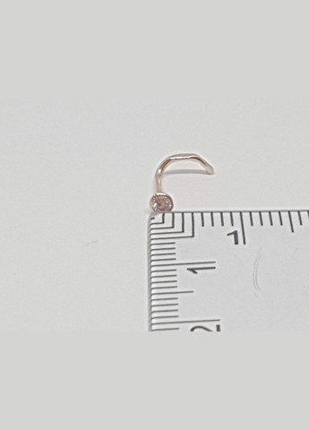 Золотая серьга-пирсинг в нос с фианитом. 1023.1 Розовый (светлый) Dear (269538716)